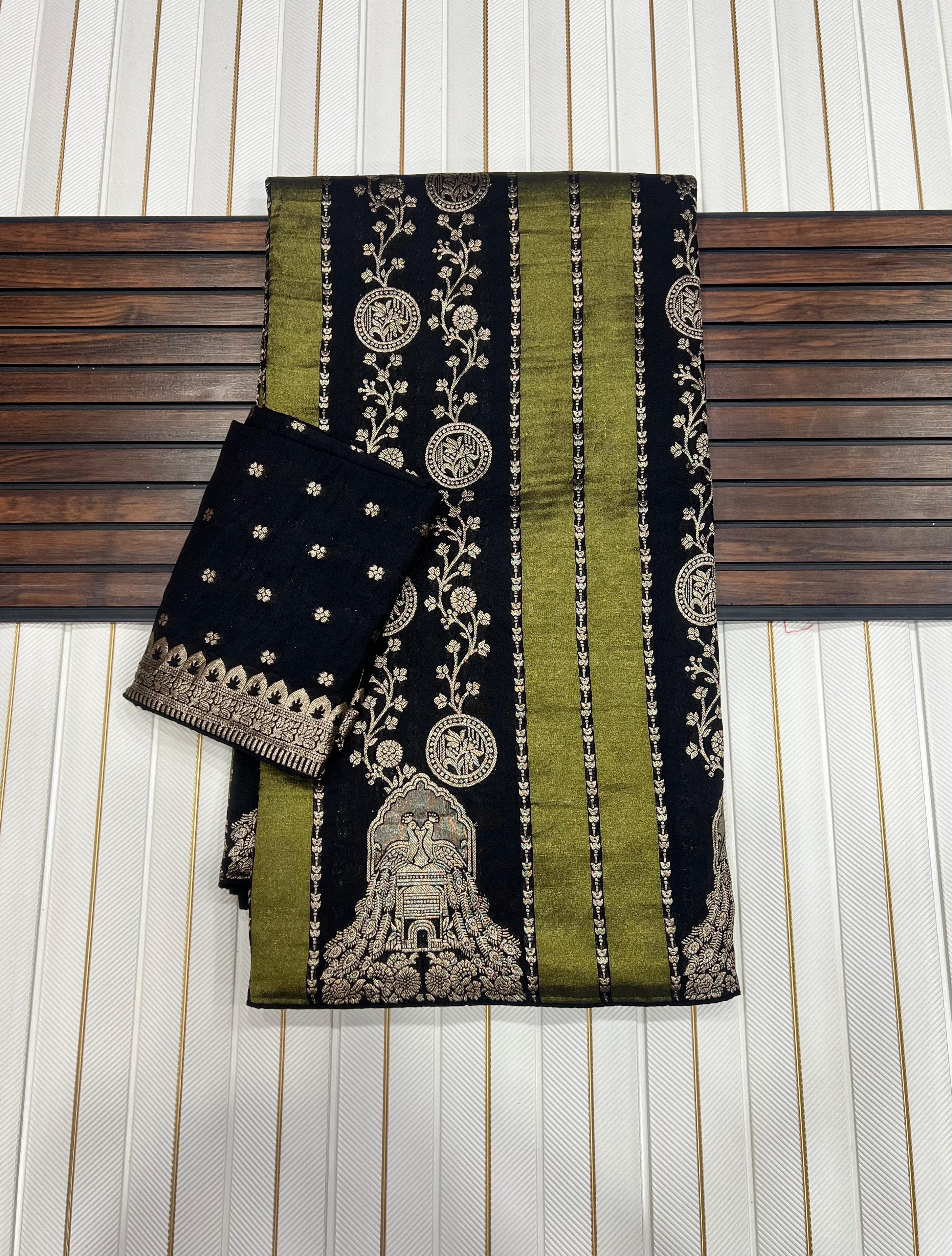 Kaddi viscose georgette tissue saree