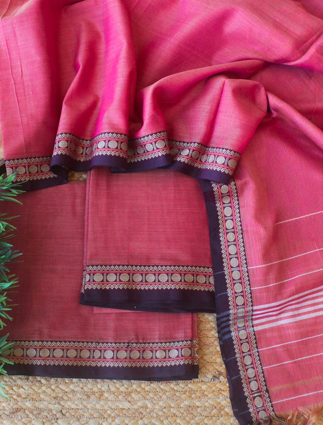 Narayanpeta Handloom Rudraksha boarder Dress material