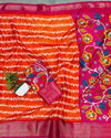 Soft Tussar Gajal Silk saree with Kalamkari print