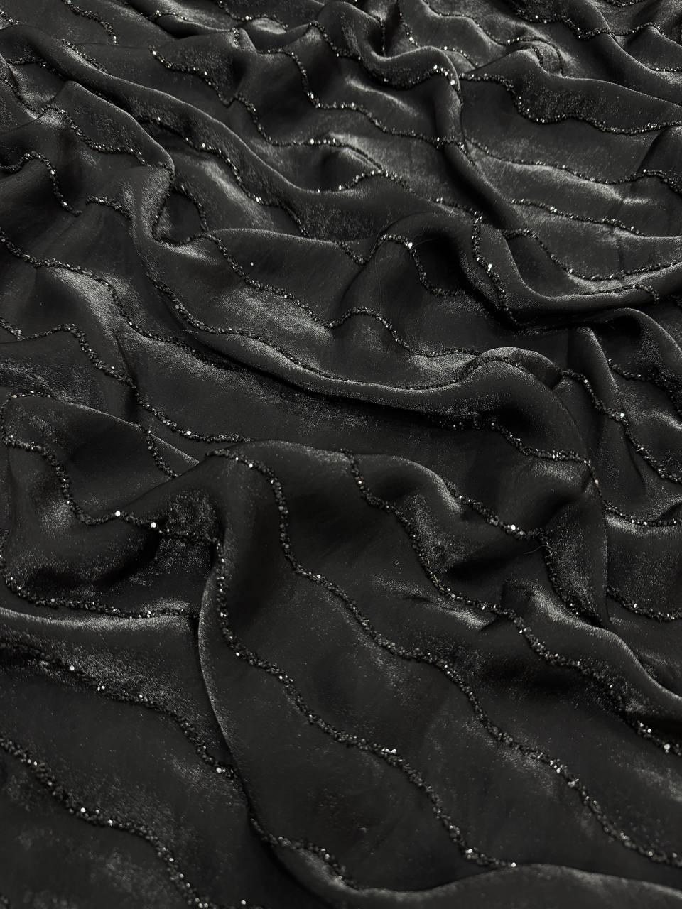wonderful black cocktail space silk saree