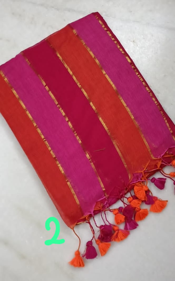 Mul Cotton 120 count Rainbow saree