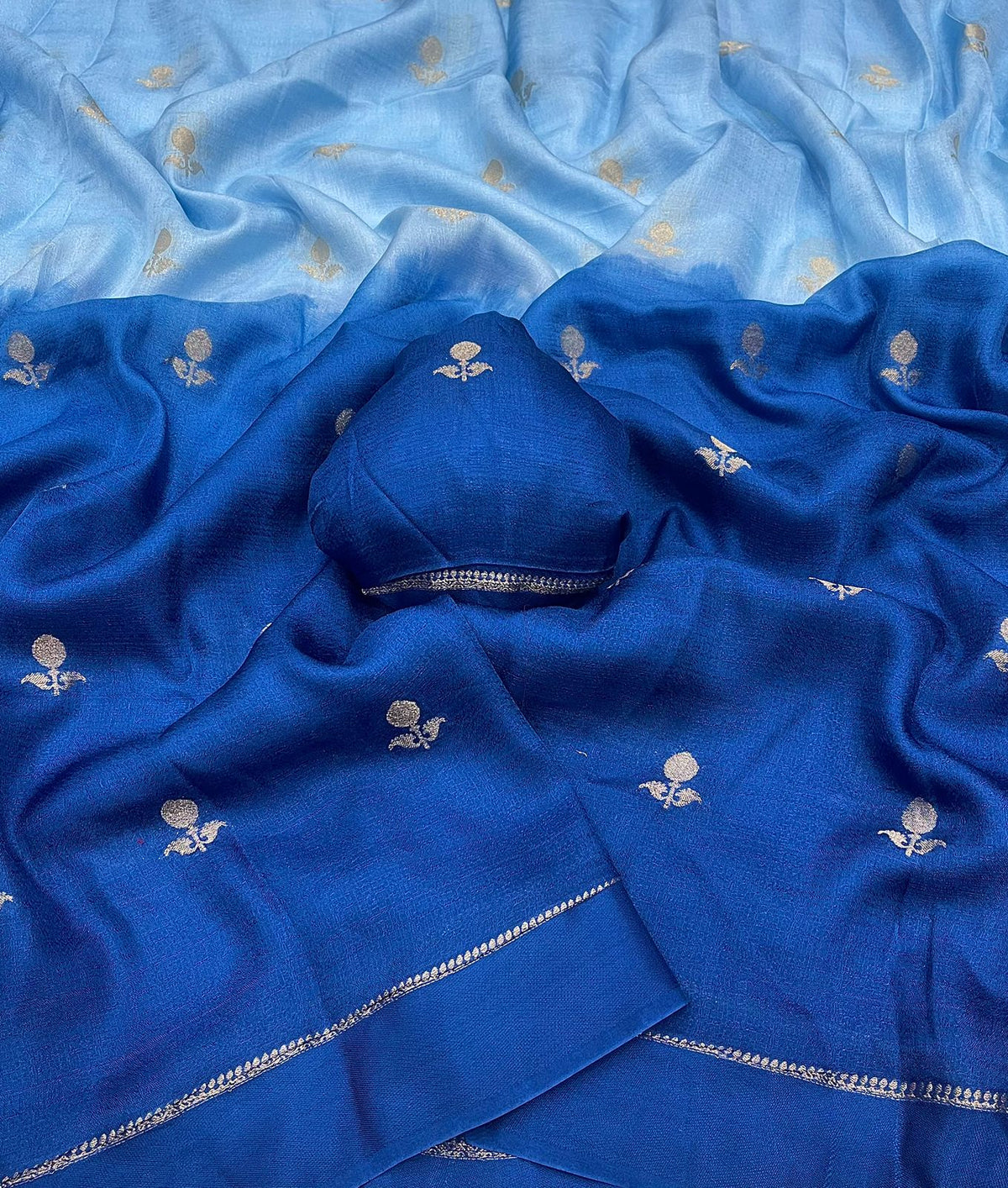 Jute viscose dual shade saree