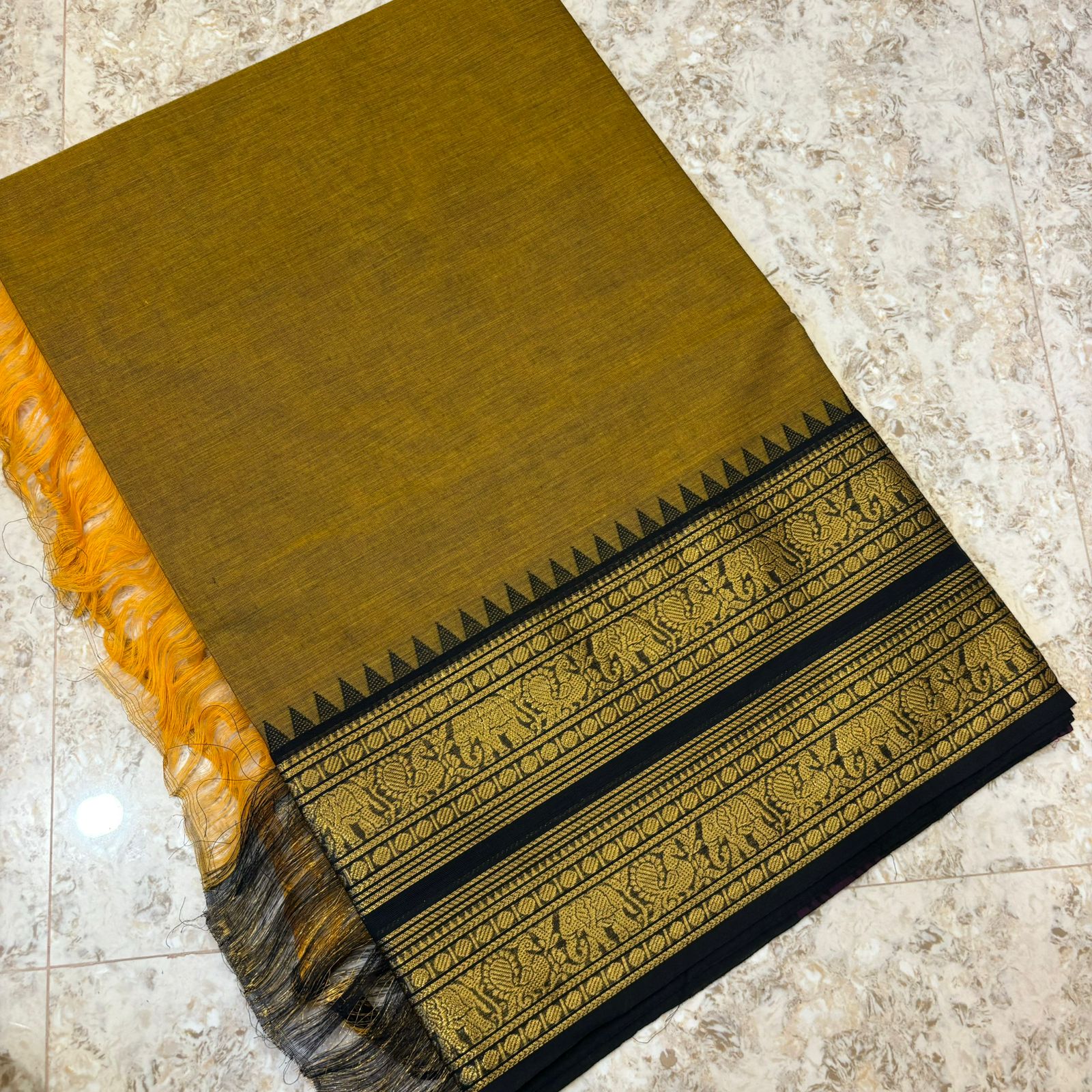 Chettinadu Pure Cotton kanchi zari Saree