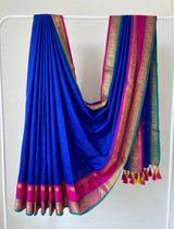Mul cotton 120 courier zari boarder saree
