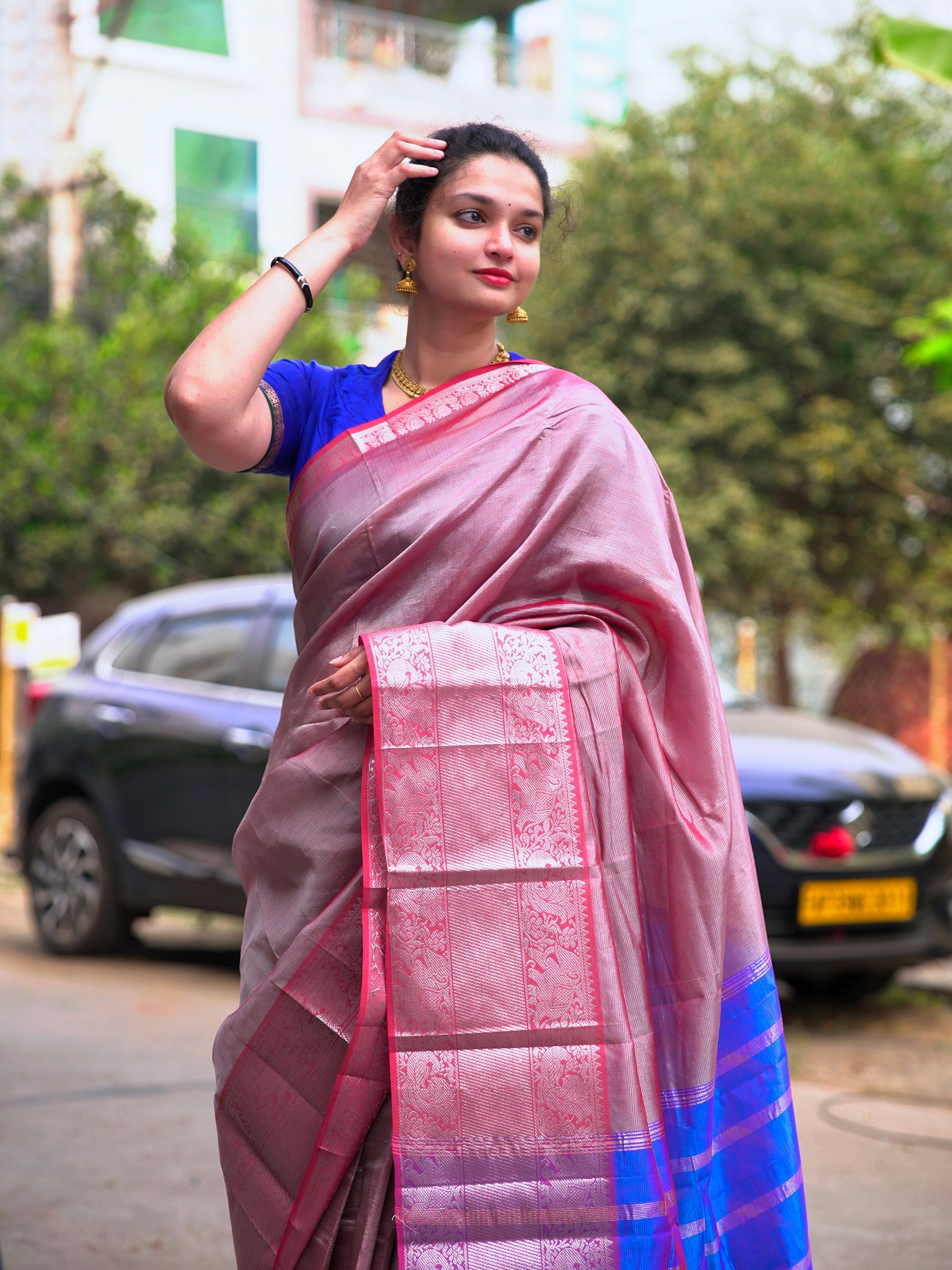 Mangalagiri semi pattu kanchi boarder saree