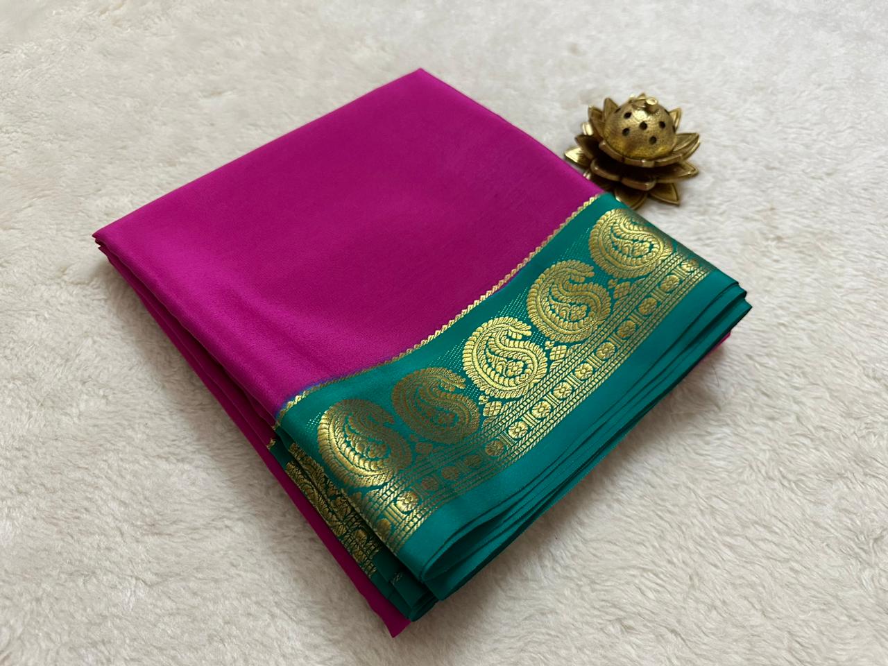Mysore silk contrast budget friendly saree