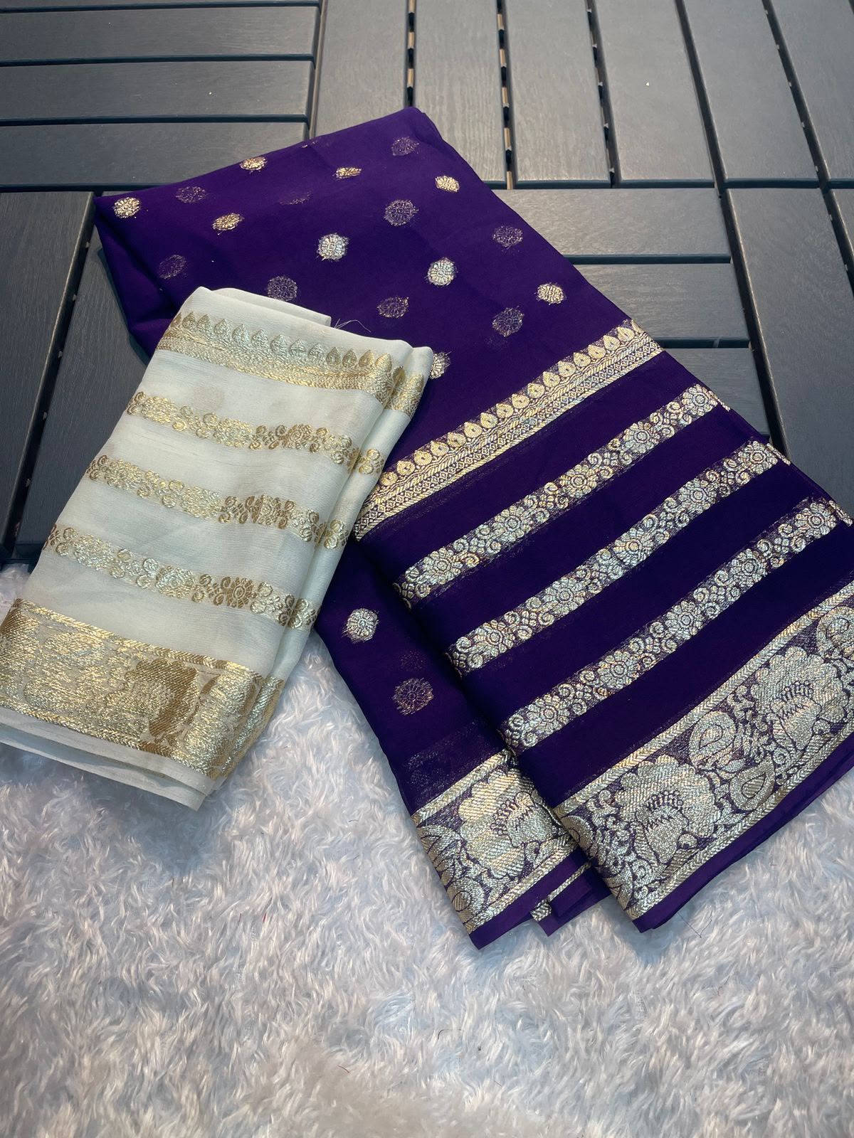 Viscose georgette festive saree