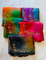 Soft pure rangoli crush abstract handwork saree