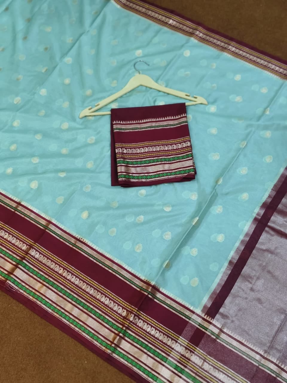 Banarasi soft katan silk contrast boarder saree