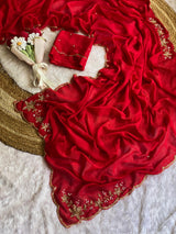 Rangoli crush pure handwork saree