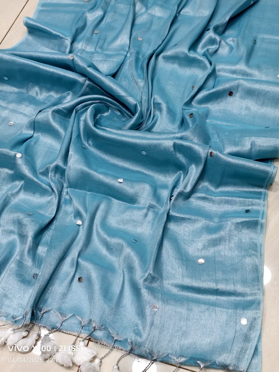 Raga tissue mul cotton saree