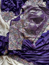 Premium ultra violet desinger one minute saree