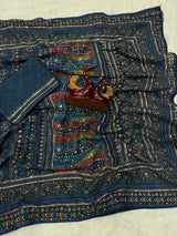Masakkali georgette ajrak saree