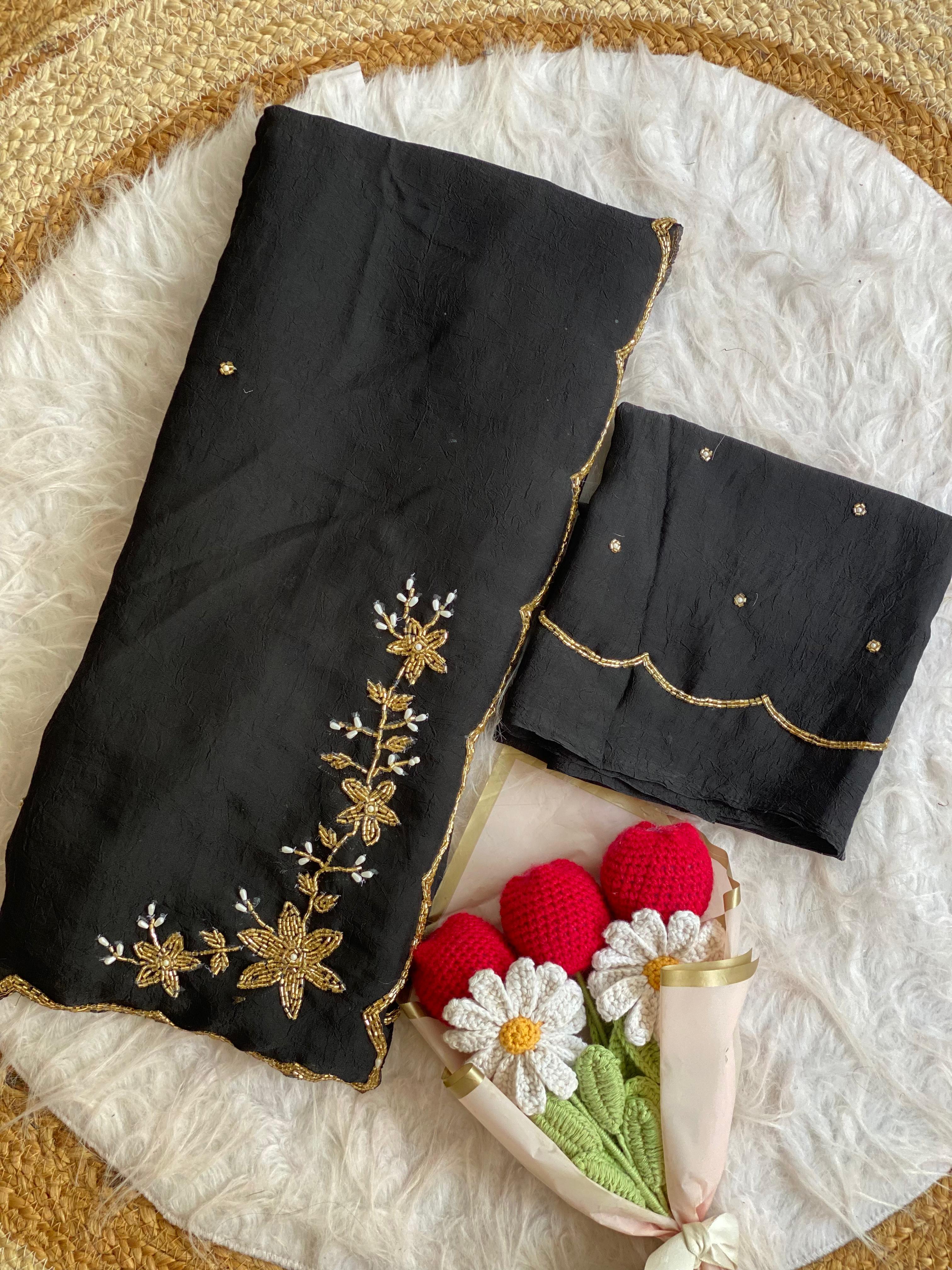 Rangoli crush pure handwork saree