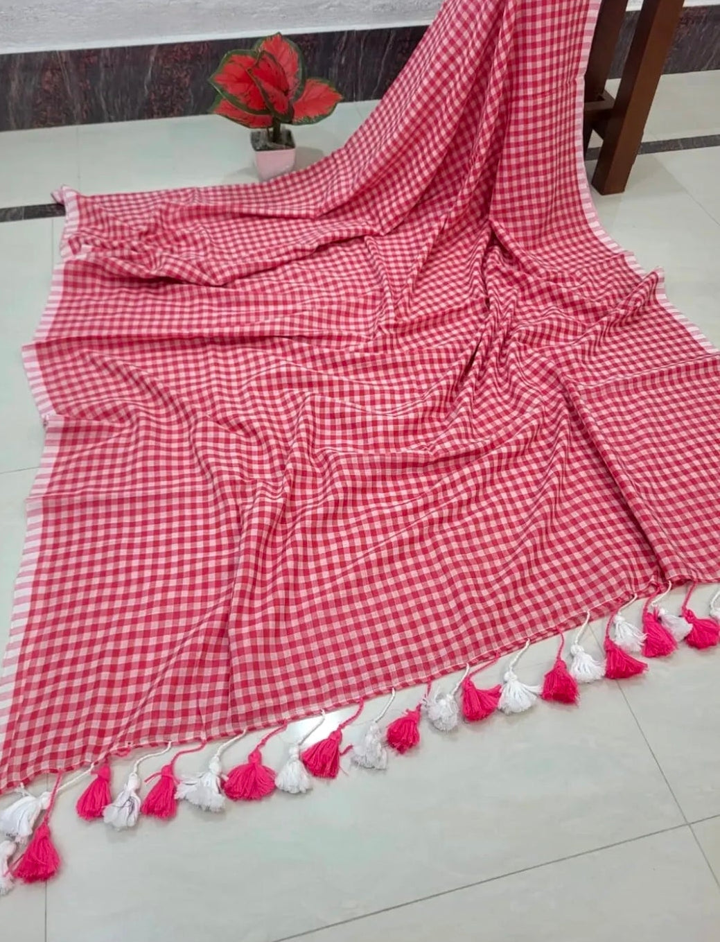 Korean inspired pure mul cotton saree