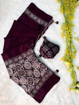 Ajrak latkan new model saree