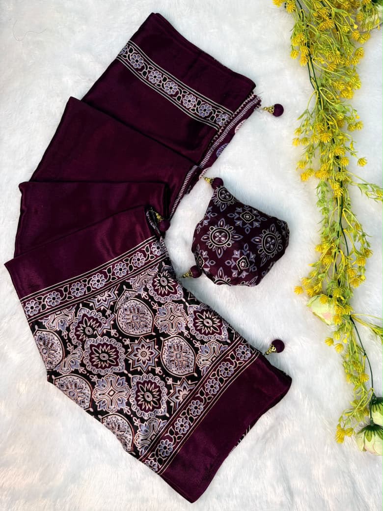 Ajrak latkan new model saree