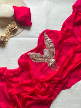 Exclusive Space silk bird patch saree