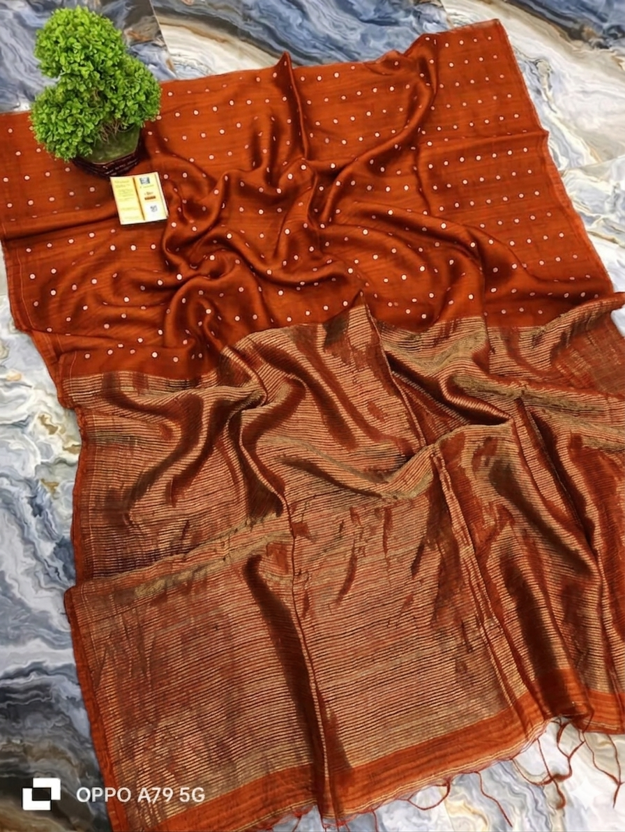 Pure Matka Silk mark certified sea shell saree