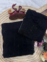 wonderful black cocktail space silk saree