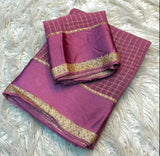 Viscose georgette vintage checks saree