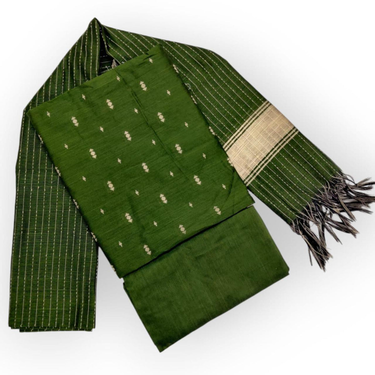 Raw silk dress material set