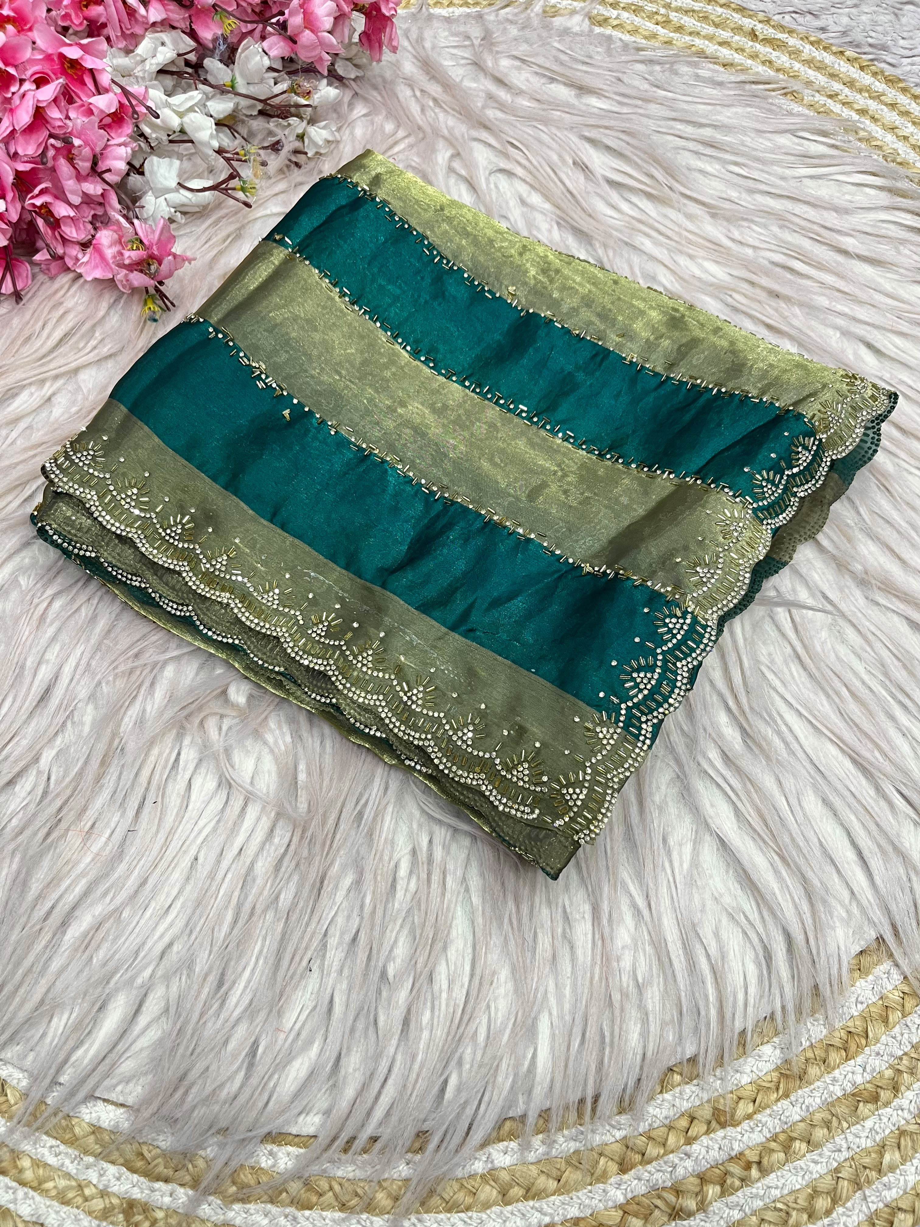Space silk soft siroski diamond sarees