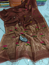 Pure linen jambdani tissue silk saree