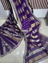 Kaddi georgette tissue weaving saree