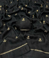 Jute silk viscose leaf pattern saree