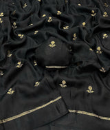 Jute silk viscose leaf pattern saree