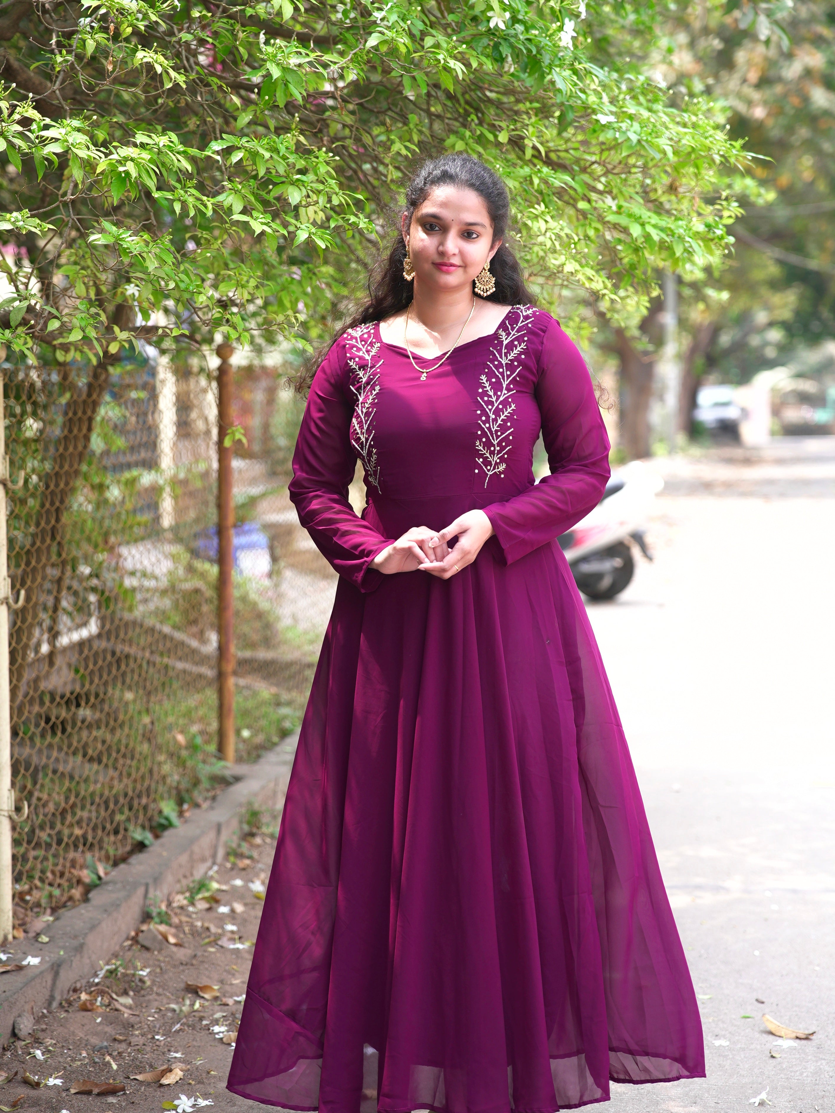 Faux Georgette Handwork Frocks