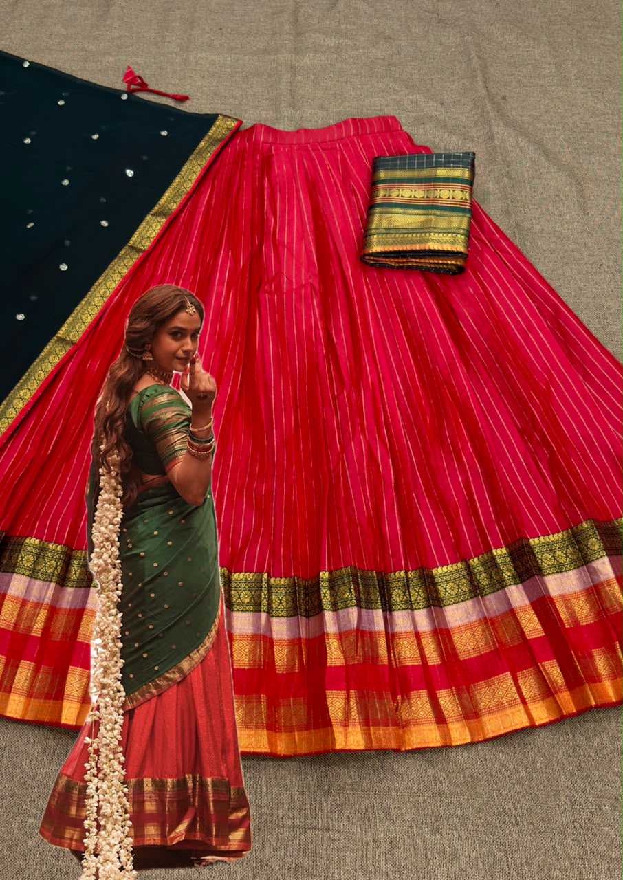 Keerthi suresh paradise inspired semi stitched half saree