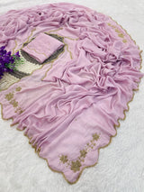 Rangoli crush pure handwork saree