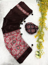Ajrak latkan new model saree
