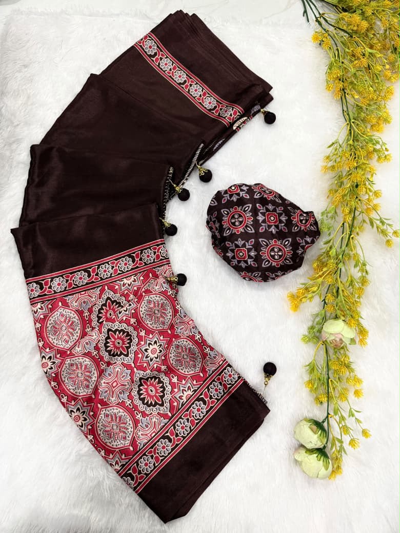 Ajrak latkan new model saree