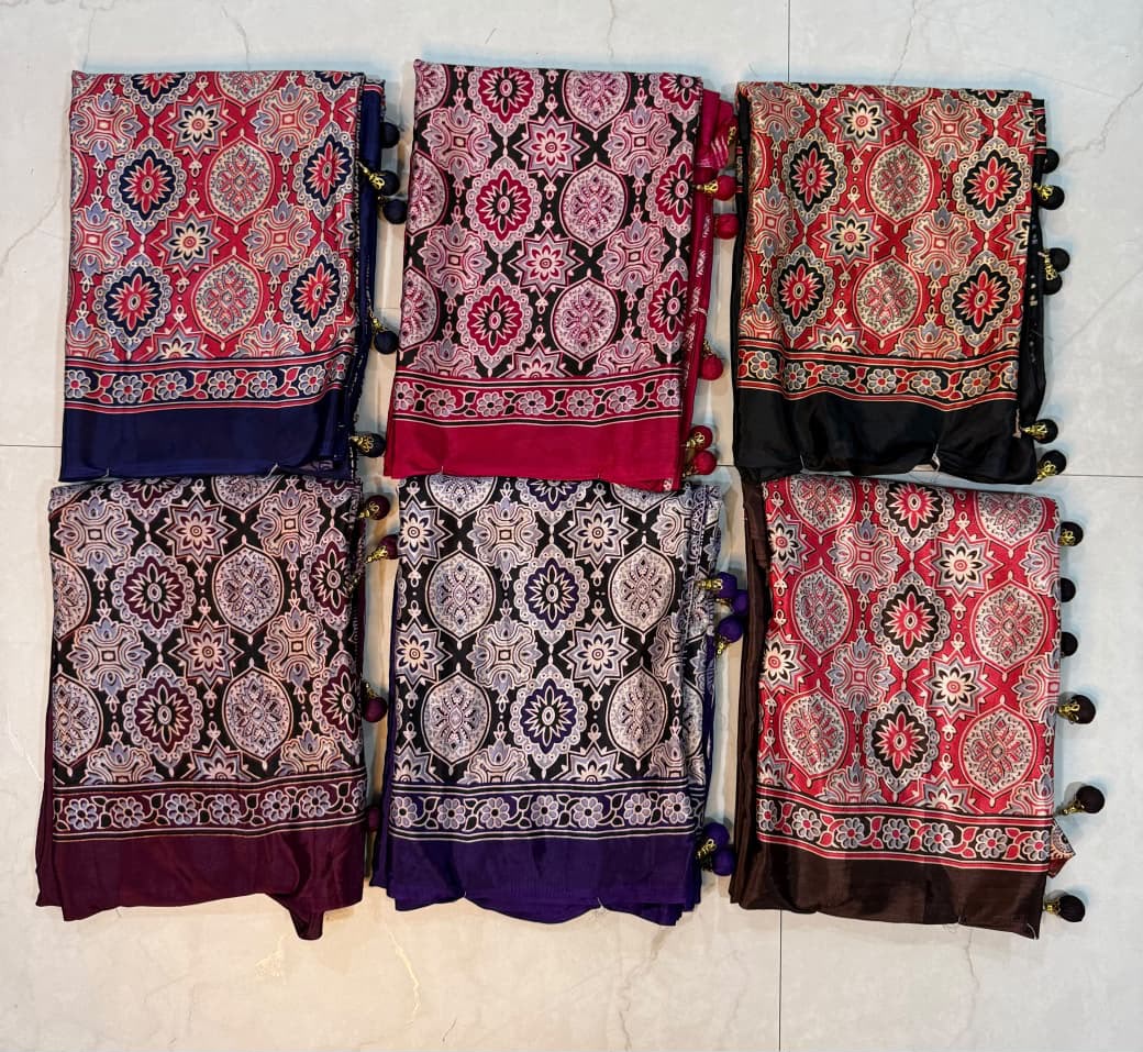 Ajrak latkan new model saree