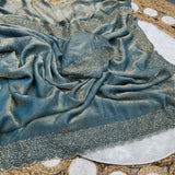 Space silk Diamond work saree