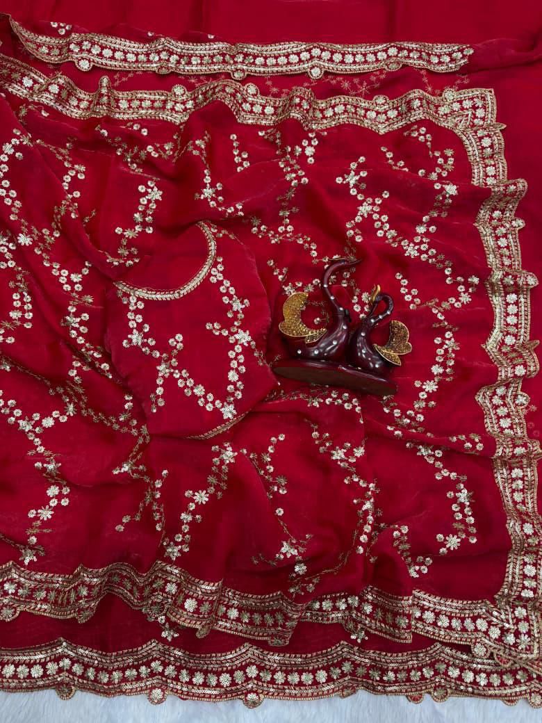Space silk sequence work saree