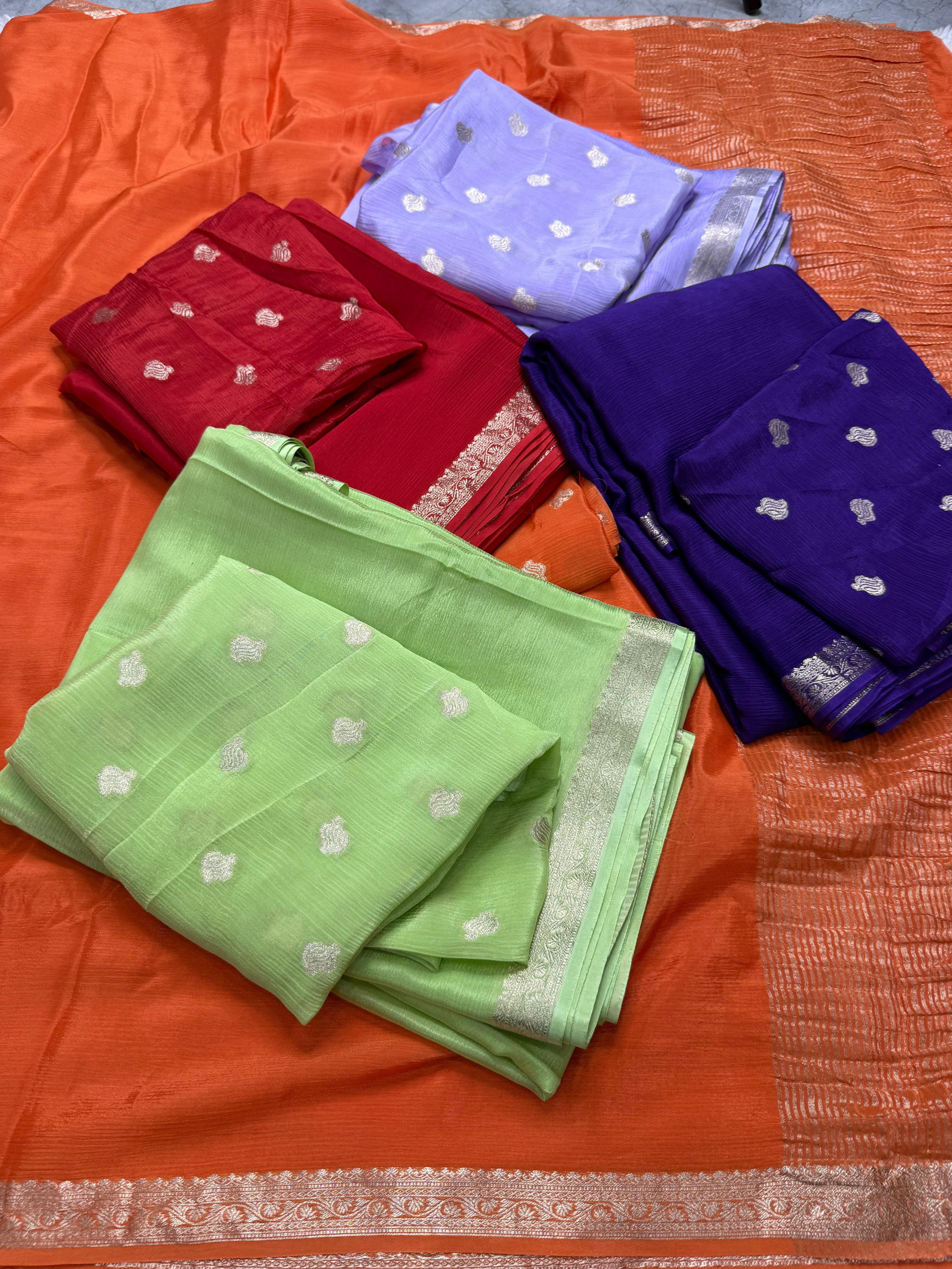Pure chinnon soft saree