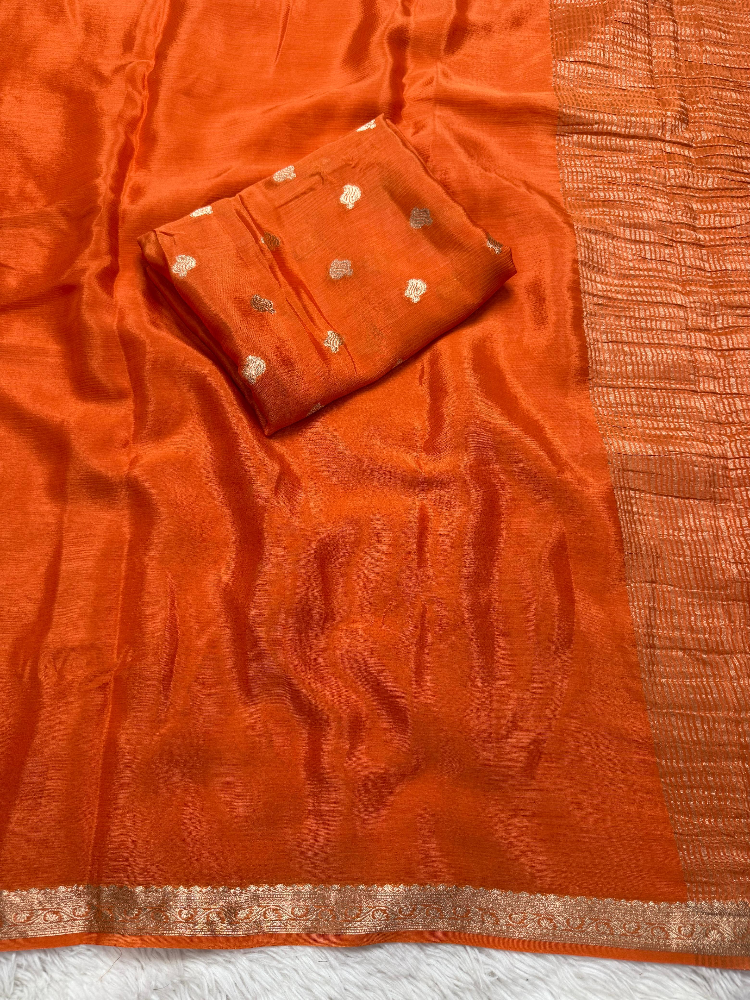 Pure chinnon soft saree