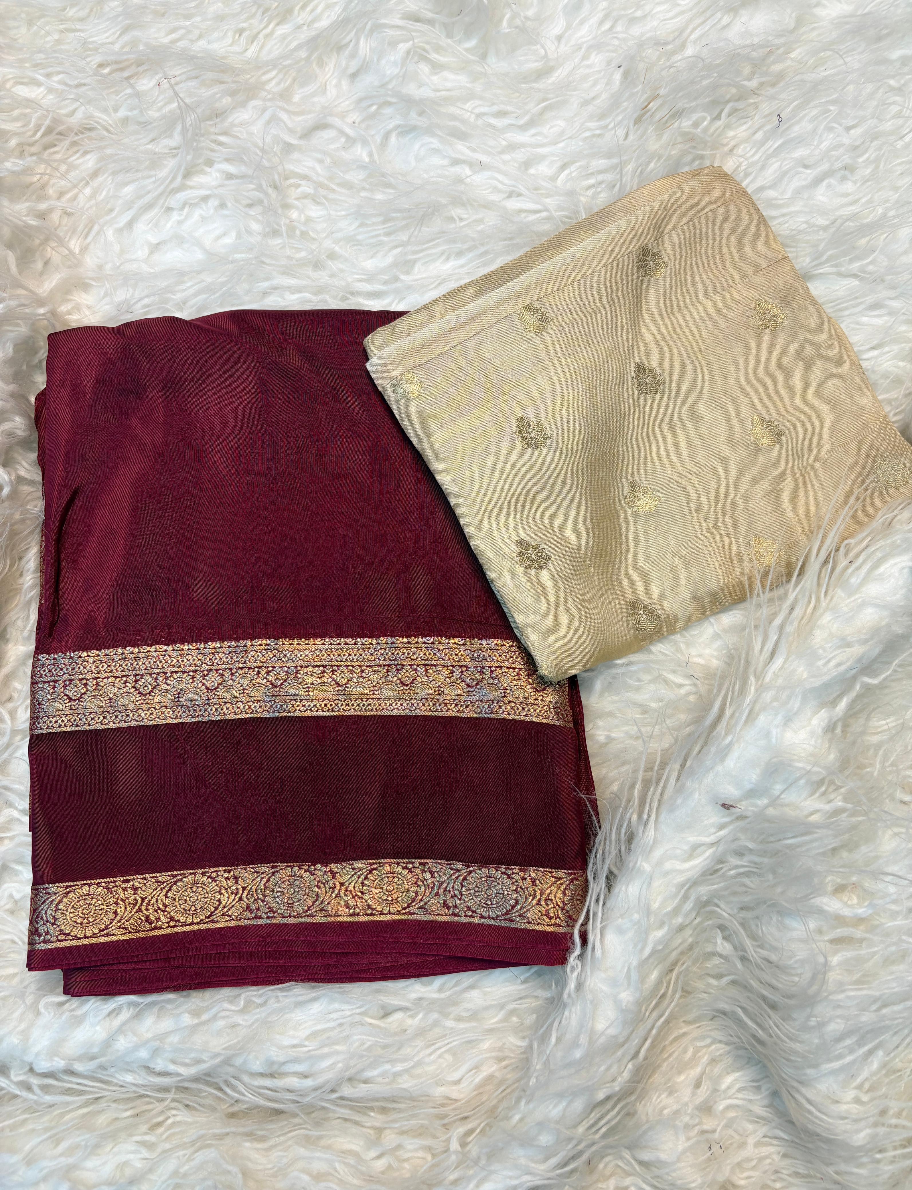 Royal mysore silk gap boarder saree
