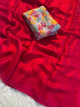 Space silk 3D applique saree