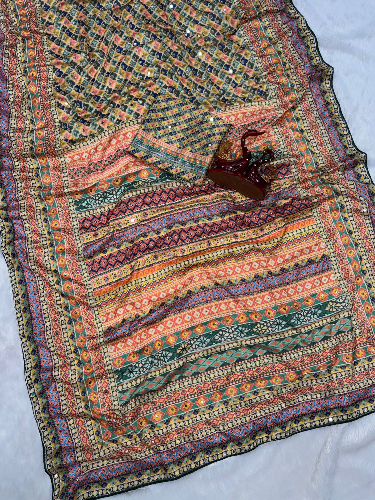 Premium Laya celeb inspired ajrak saree