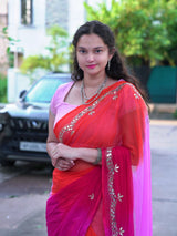 Najbeen chiffon handwork saree