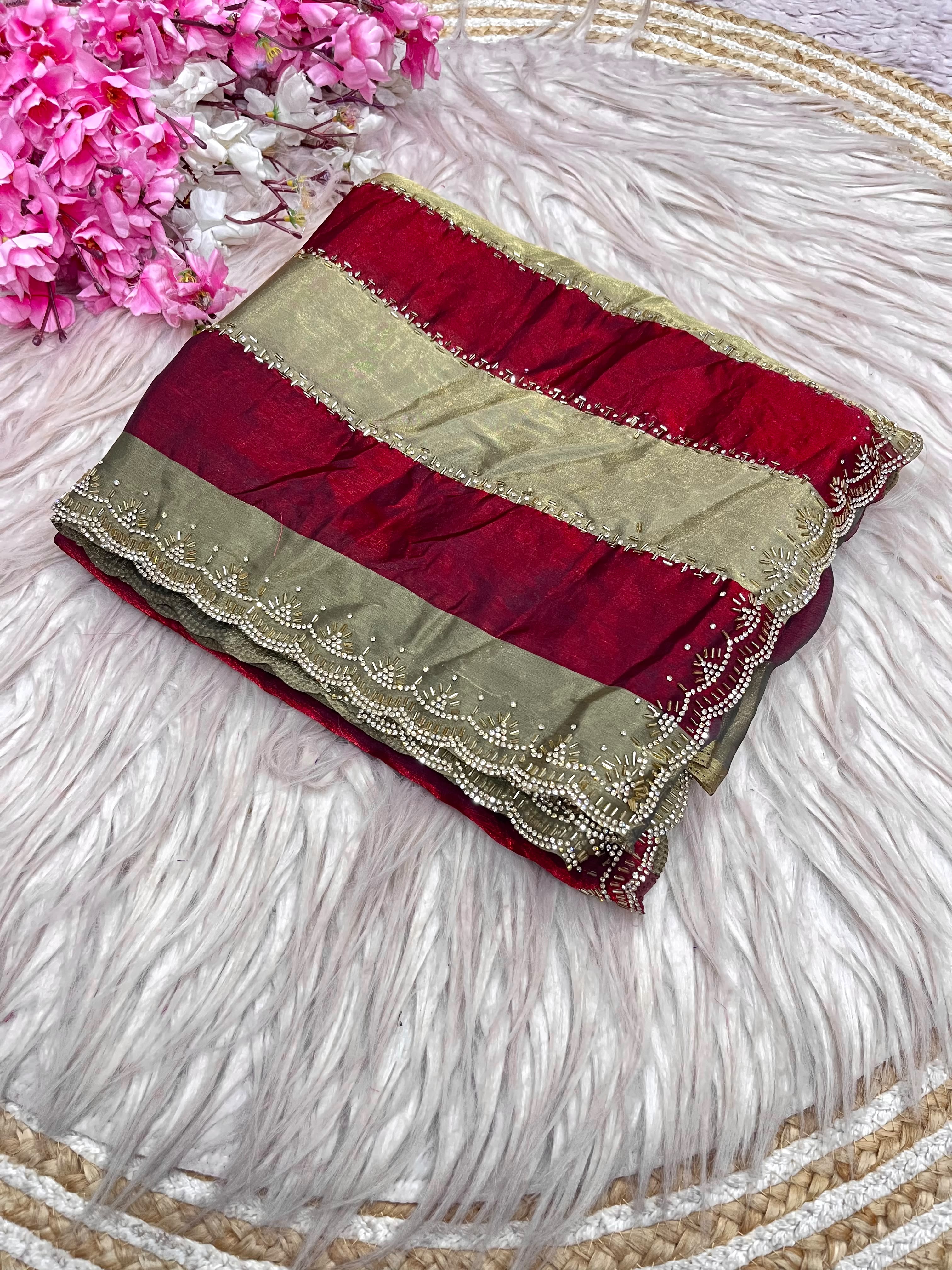 Space silk soft siroski diamond sarees