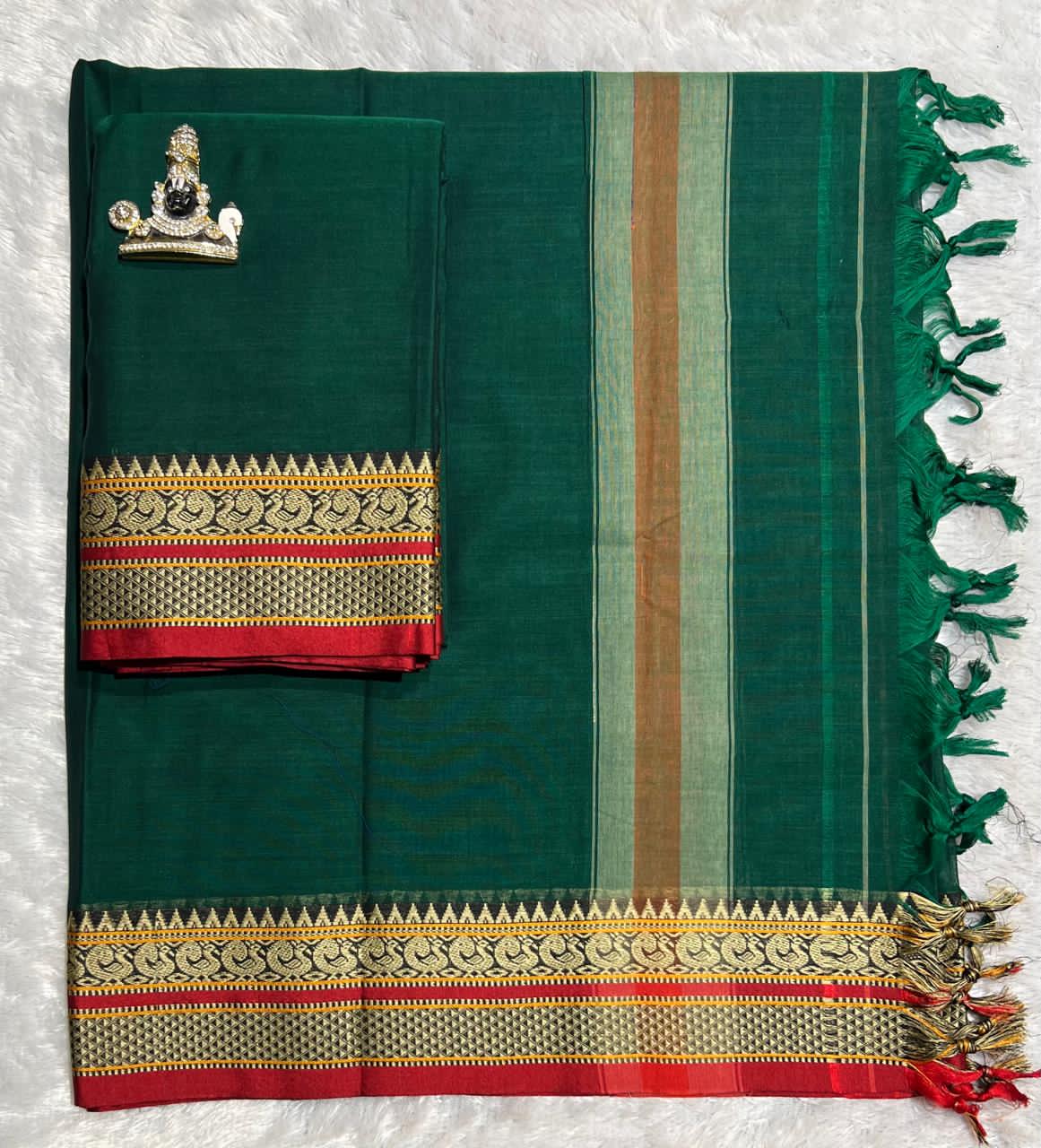 Narayanpeta Big Peacock boarder Dress material