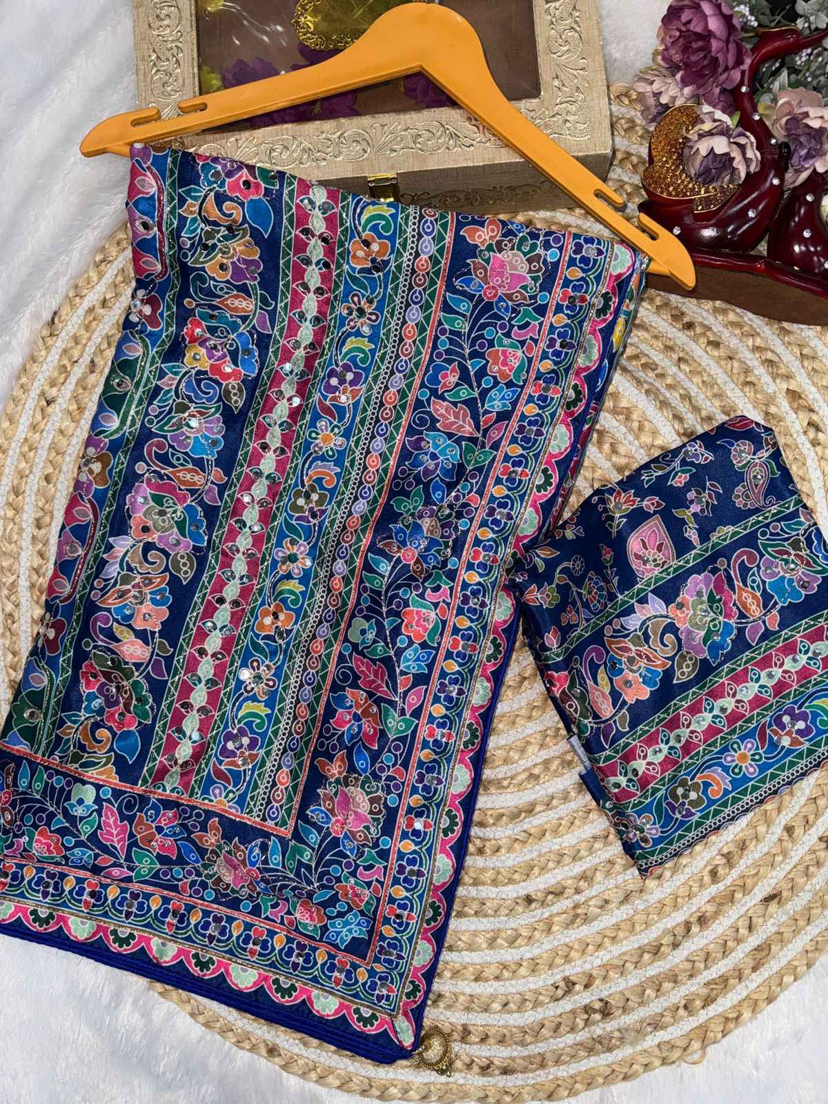 Premium Laya celeb inspired ajrak saree