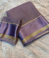 Viscose georgette vintage checks saree