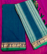 Narayanpeta Elephant Peacock Small boarder dress material